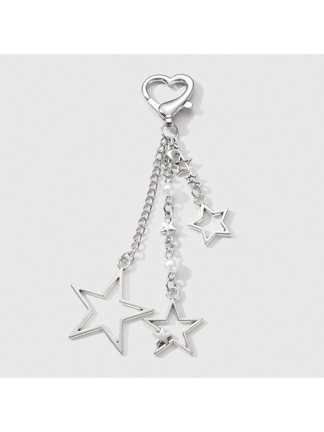 Keypus - Y2K Style Silver Star Bag Charm Keychain