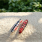 Beau - Check Pattern Feather Detail Acetate Side Barrette