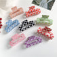 Beau - Checkerboard Macaron Openwork Hair Claw Clip