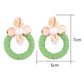 Side view of Earedge round floral pendant earrings showing pendant detail