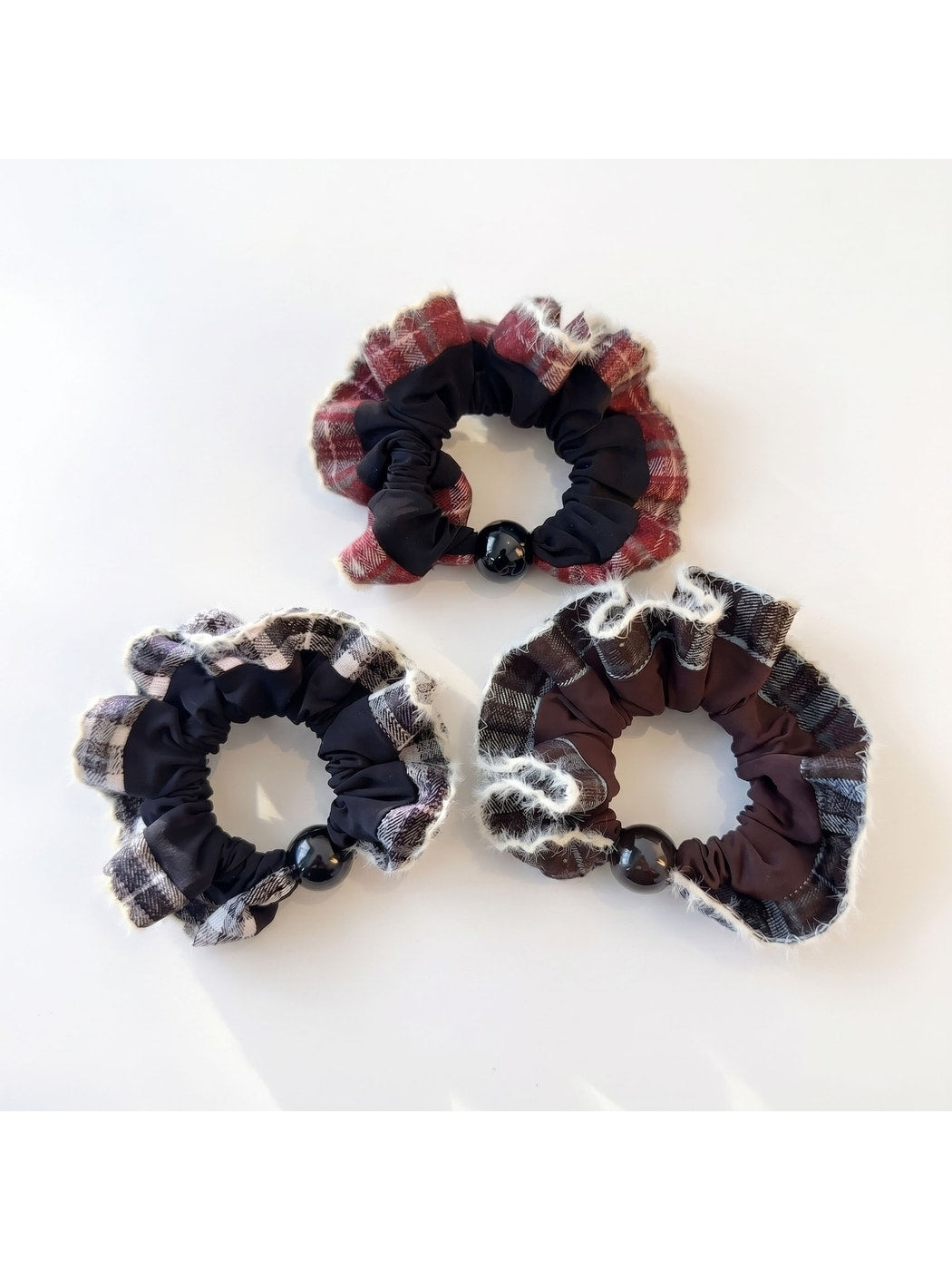 Gifty - Plaid Polyester Fabric Elastic Scrunchie