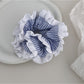 Gifty Sweet Stripe Ruffle Scrunchie displayed flat highlighting its ruffled edges and striped pattern