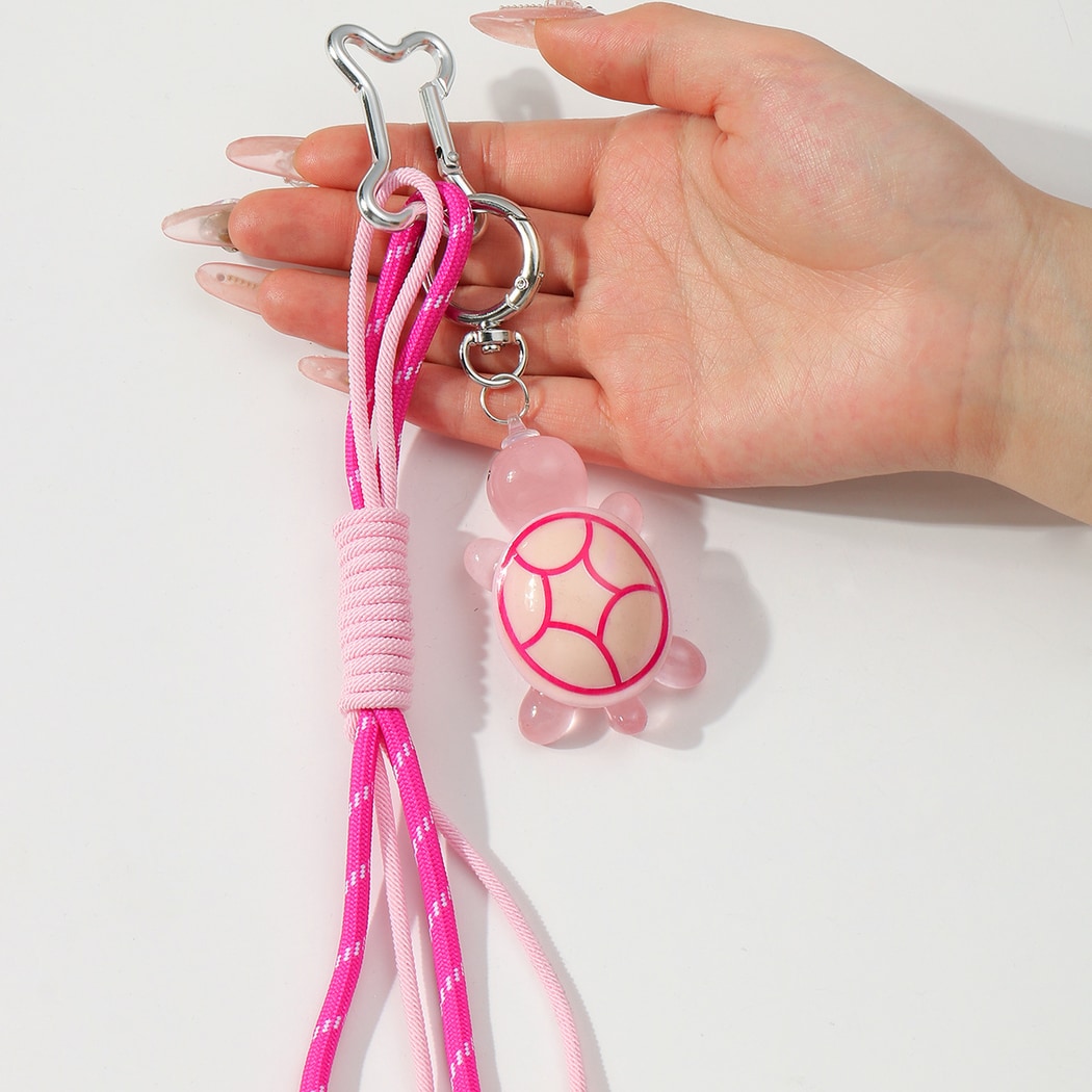 Keypus - Pink Cartoon Turtle Pendant Keychain
