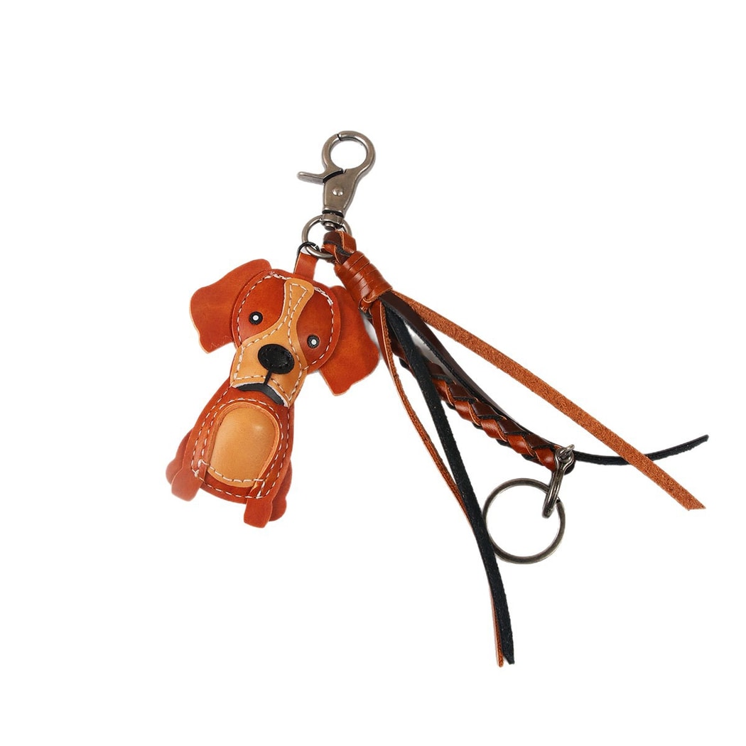 Keypus - Retro PU Puppy Pendant Alloy Keychain