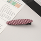 Beau - Plaid Fabric Oval Side Bangs Hair Clip