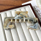 Beau - Open Square Marbled Finish Hair Claw Clip