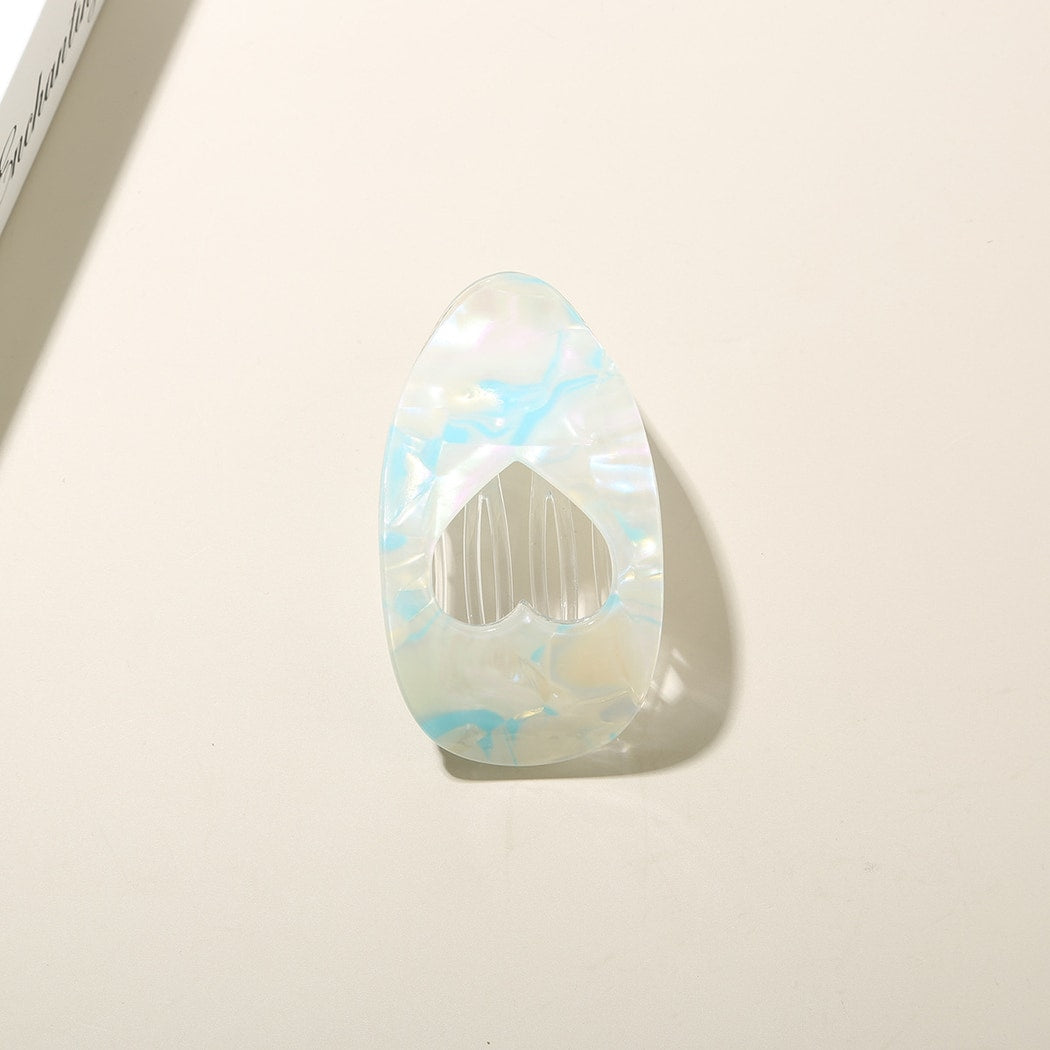 Beau - Acetate Heart Cutout Flat Profile Hair Clip