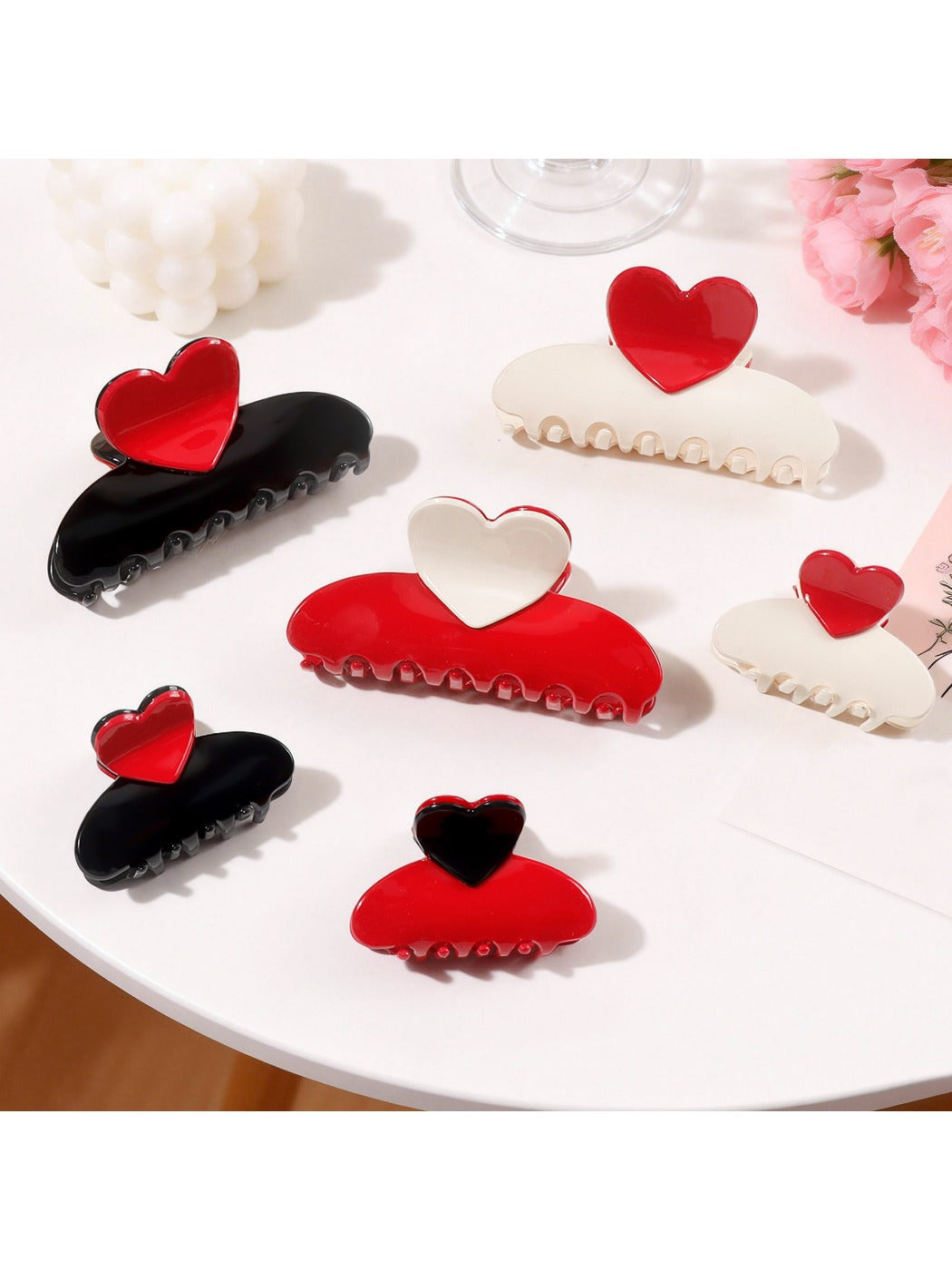 Beau - Valentine's Day Half Moon Hair Claw Clip