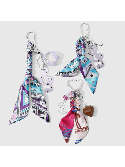 Keypus - Y2K Scarf Music Note Charm Alloy Keychain