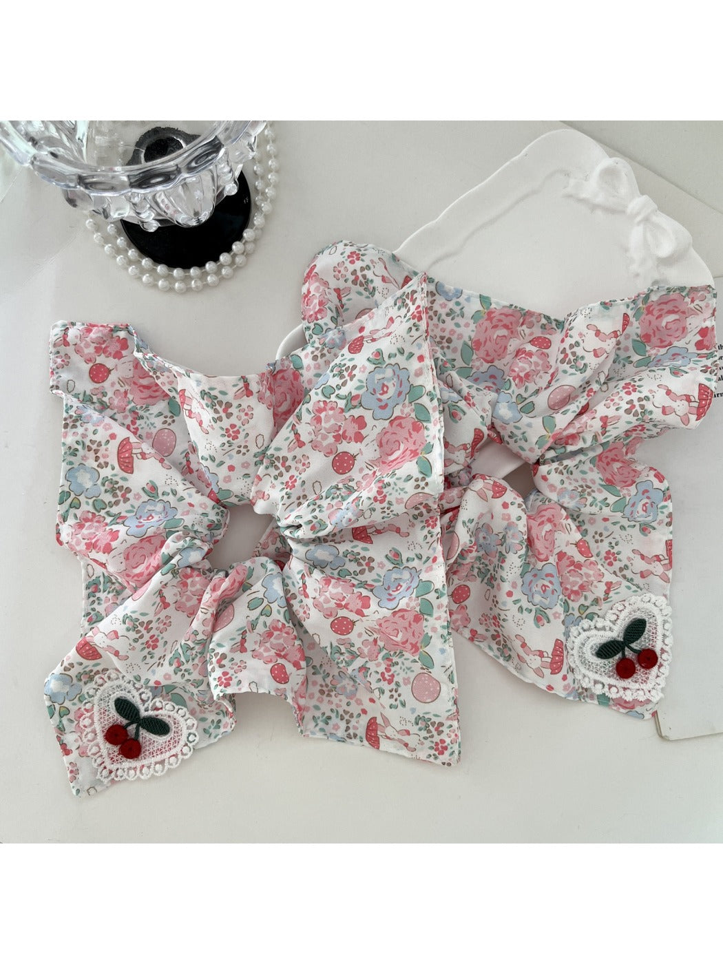 Gifty - French Bow Hair Tie Floral Lace Elastic Headband
