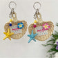 Keypus - Tropical Flower Starfish Fan Shape Keychain