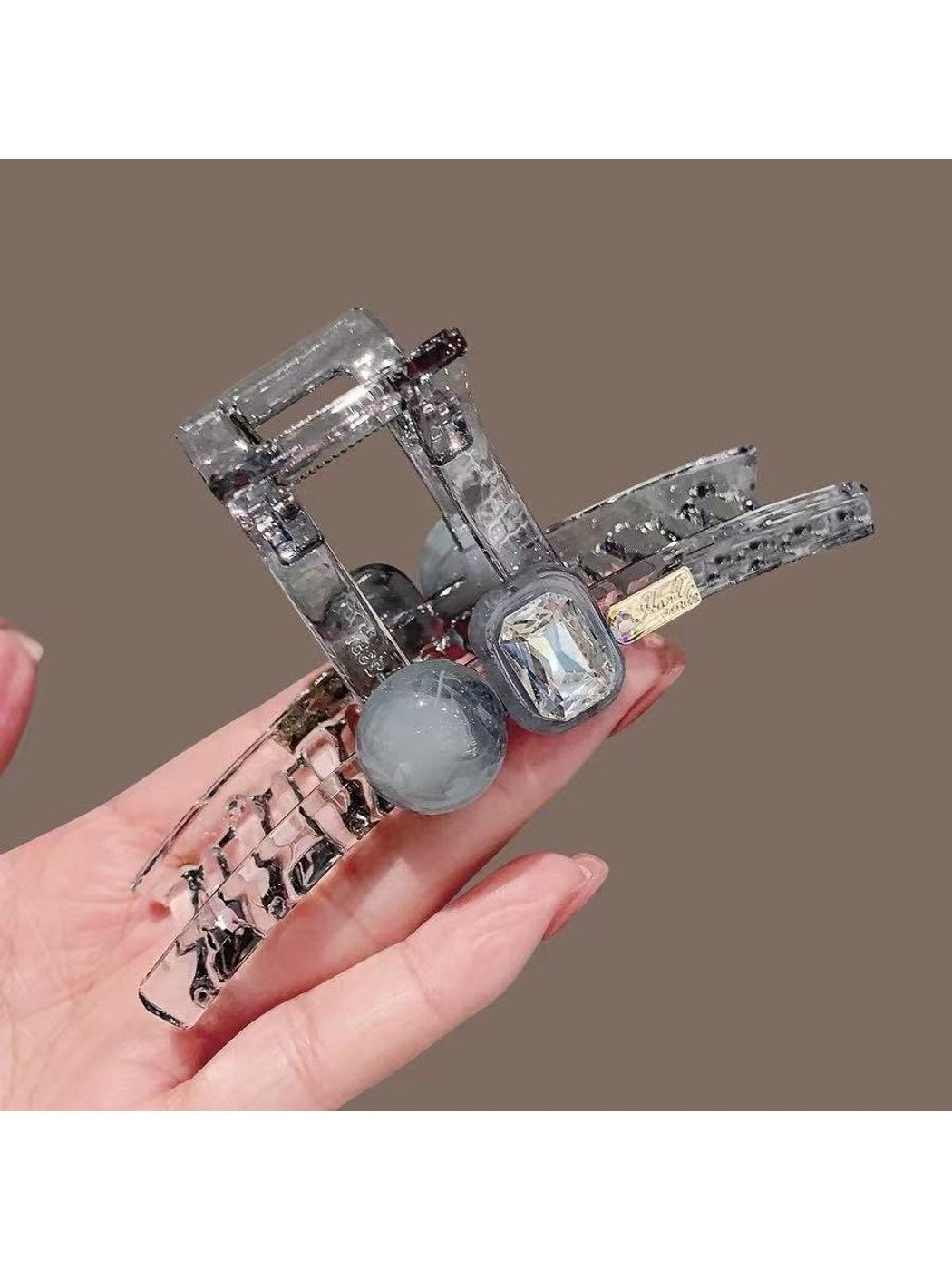 Beau - Decorative Square PVC Alloy Hair Claw Clip