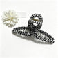 Beau colorful plaid fabric wrapped claw clip styled in hair