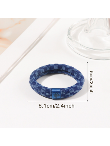 Gifty - Plaid High Elastic Ponytail Hair Tie