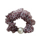 Gifty - Leopard Print Ruffled Bead Detail Scrunchie