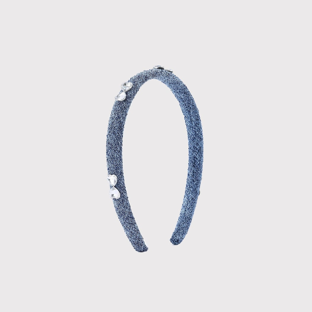 Gifty - Vintage Blue Heart Detail Narrow Headband