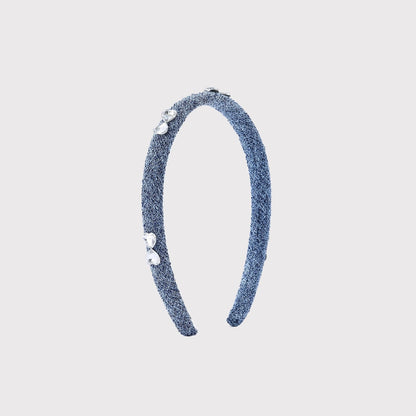 Gifty - Vintage Blue Heart Detail Narrow Headband