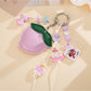 Keypus - Cartoon Peach Faux Leather Bag Charm Keychain