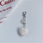 Keypus - Beaded Heart Bag Charm Alloy Plastic Keychain
