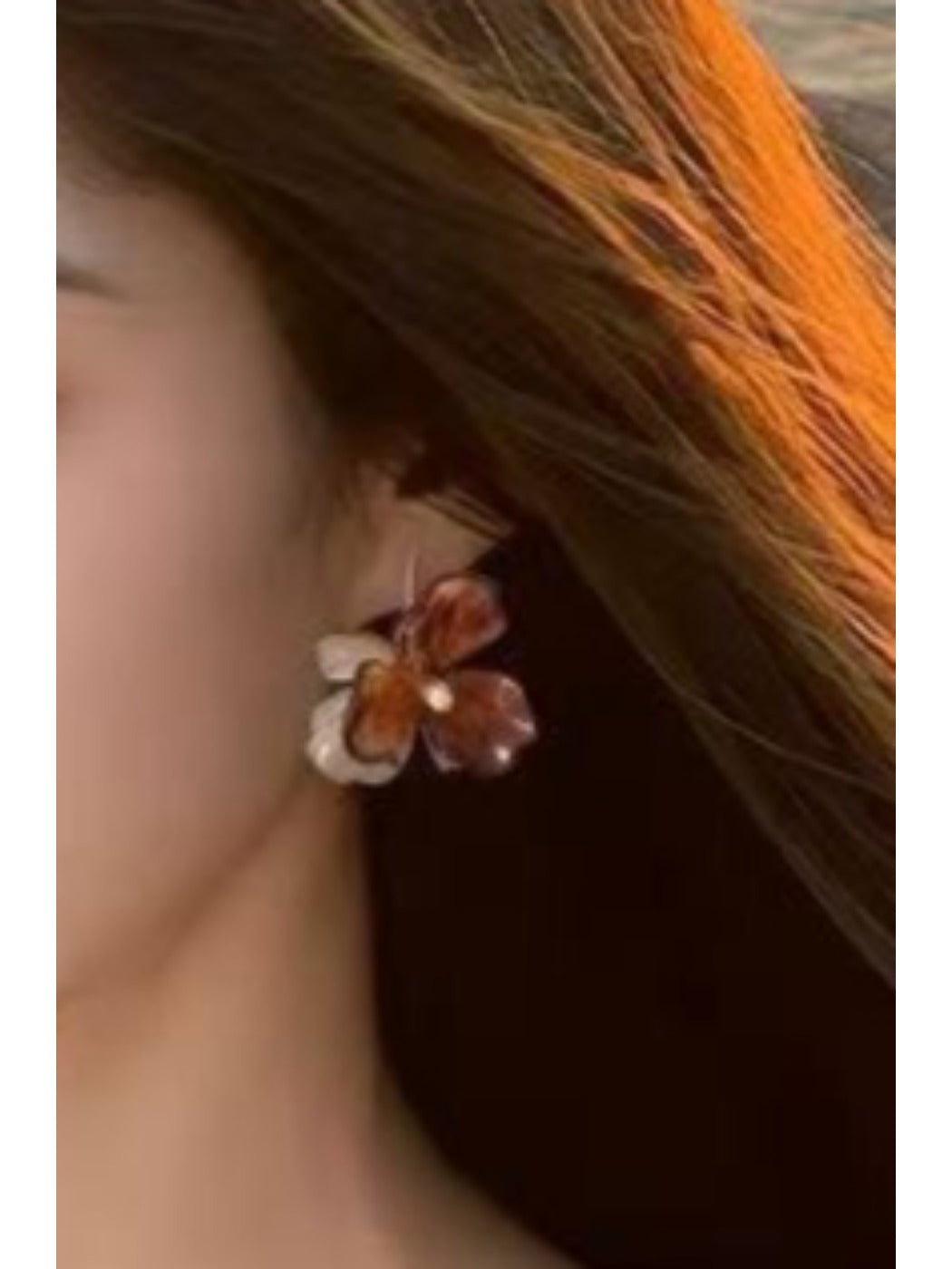 Earedge - Vintage Amber Flower Earrings