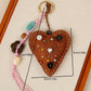 Keypus - Retro Textured Heart Bag Charm Keychain