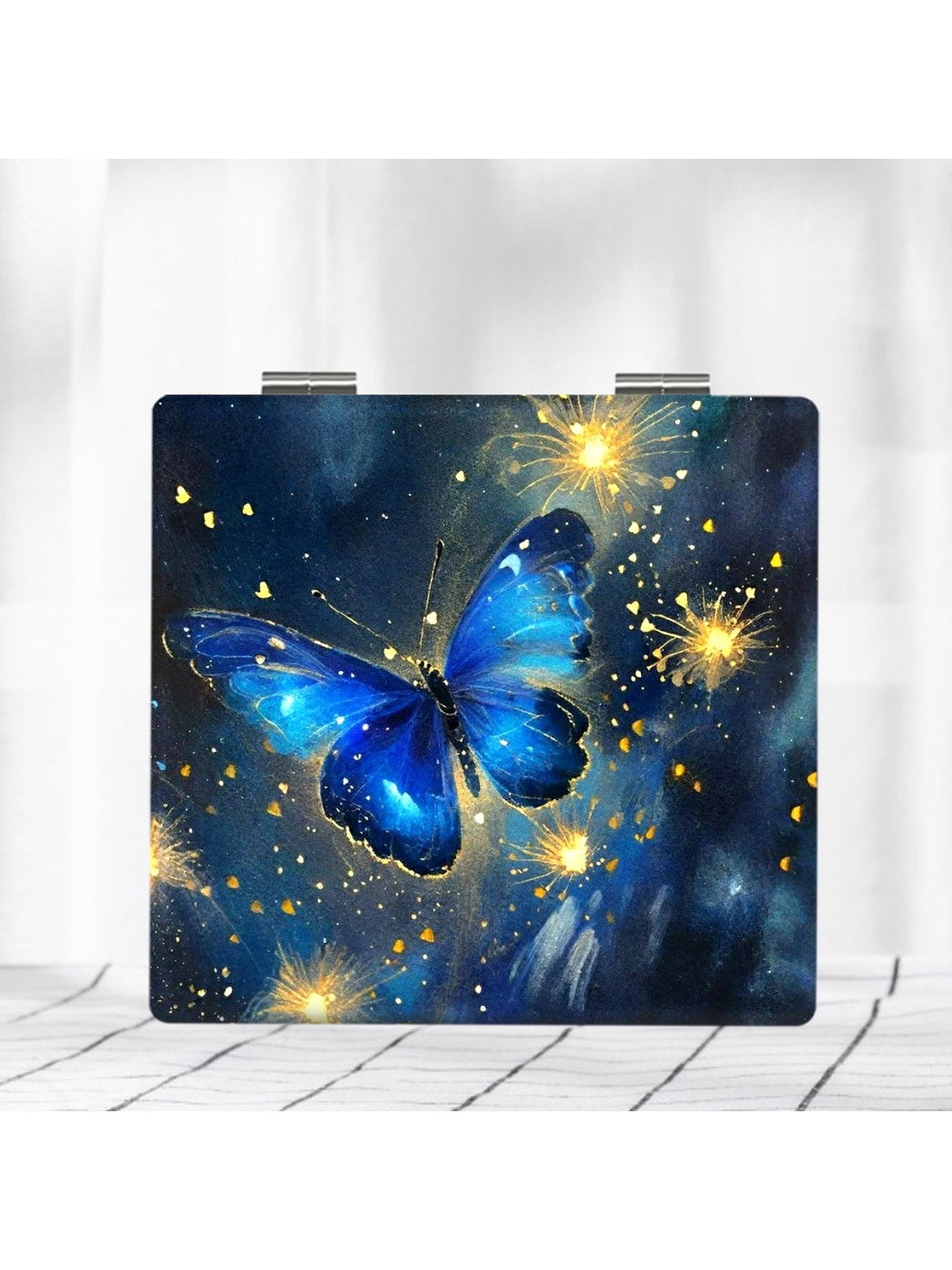 Mirroray - Retro Butterfly Print Folding Makeup Mirror