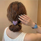 Gifty - Sweet Style Heart Accent Fabric Hair Tie