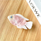 Beau fish shaped hair claw clip open showing metal spring mechanism