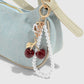 Keypus - Sparkly Cherry and Beaded Loop Keychain