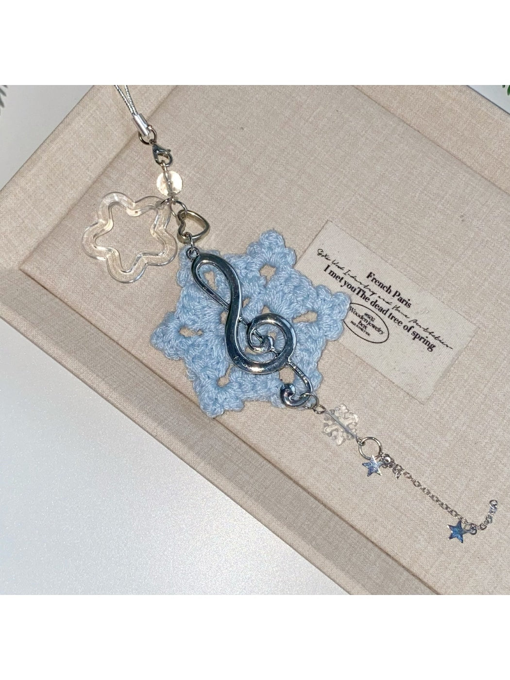 Keypus - Music Note Snowflake Decorative Strap Keychain