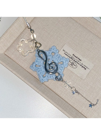 Keypus - Music Note Snowflake Decorative Strap Keychain