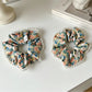 Gifty - Polyester Floral Ruffled Fabric Hair Scrunchie