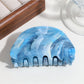 Beau - Half Round Marble Print Plastic Claw Clip