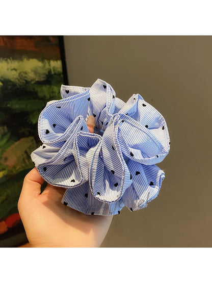 Gifty - Blue Striped Pleated Hair Loop