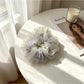 Gifty - Sheer Ruffle Beaded Polyester Scrunchie