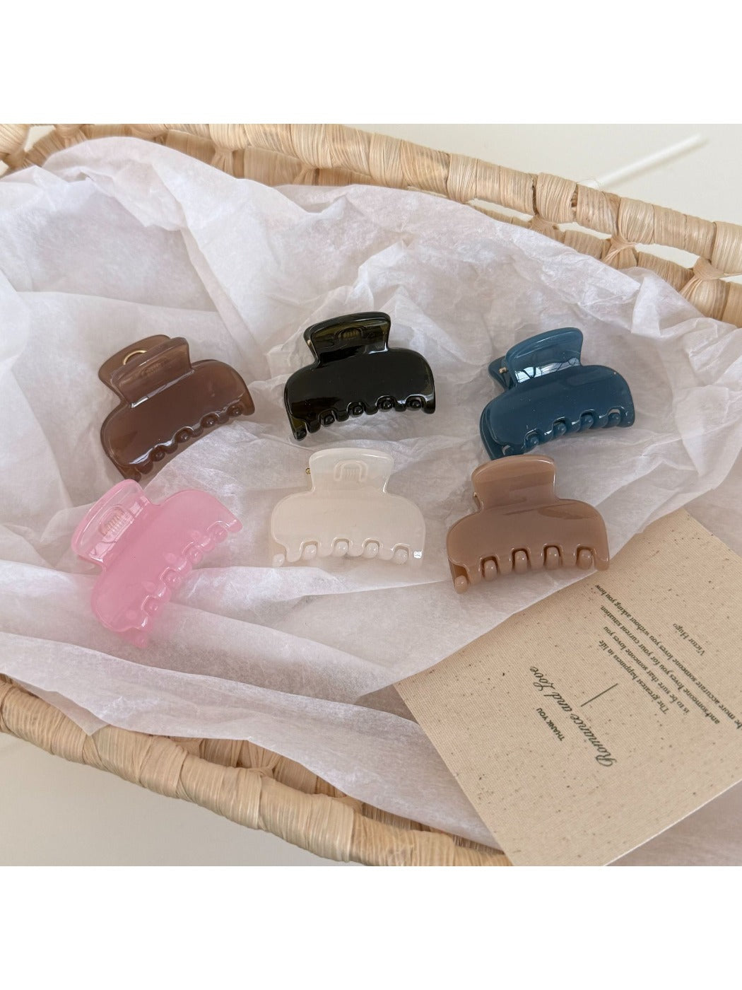 Beau - Geometric Half Round Plastic Claw Clip