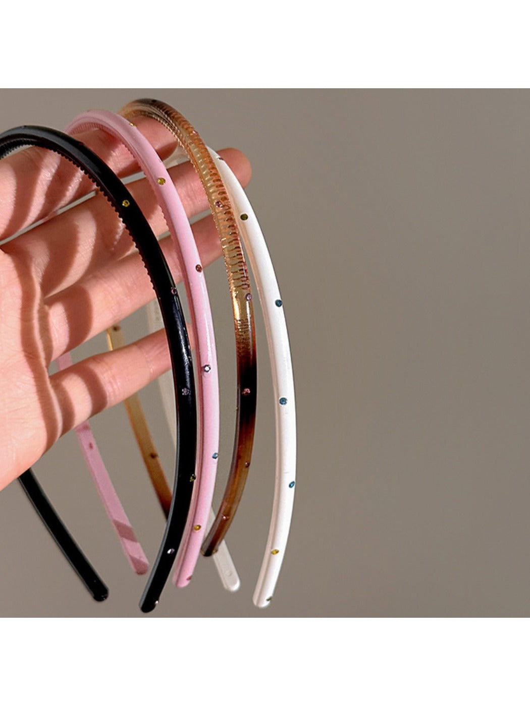 Close-up of Gifty vintage thin headband showing fabric detail and stitching