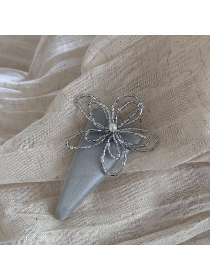 Beau - Beaded Flower Irregular Hair Clip