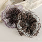 Gifty - Floral Lace Trim Ruffled Fabric Scrunchie