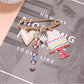 Brovia - Heart Detail Cake Charm Pin Brooch