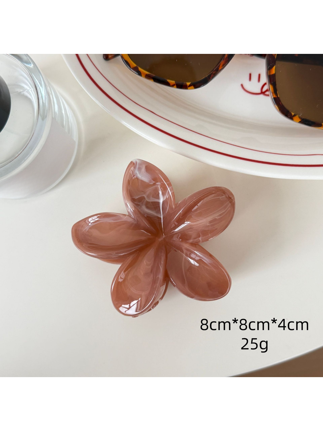 Beau - Glossy Marbled Retro Style Claw Clip