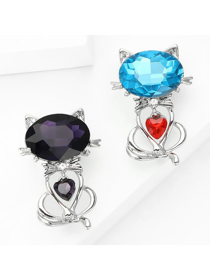 Brovia - Simple Cat Pendant Alloy Brooch Pin