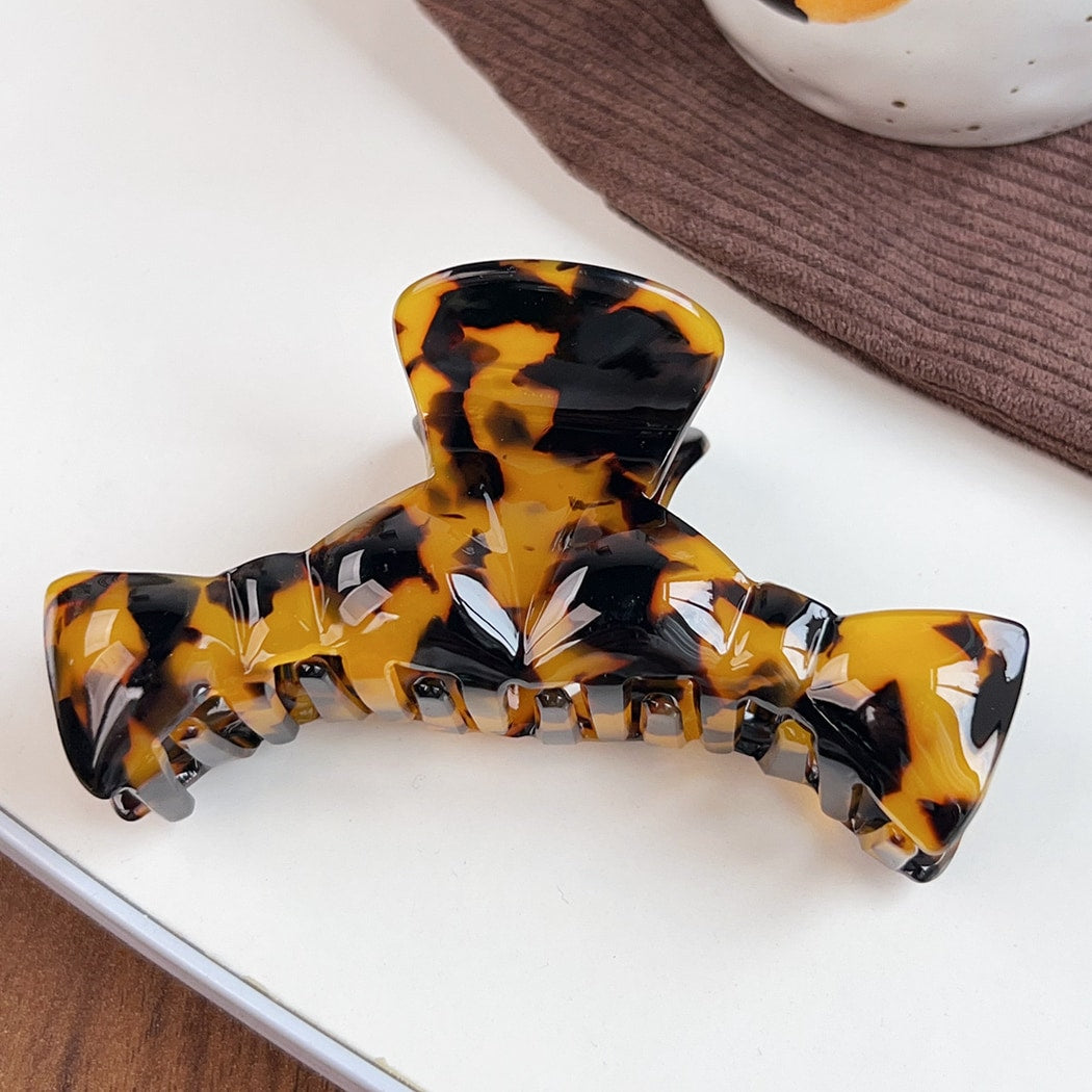 Beau - Geometric Acetate Bow Style Hair Claw Clip