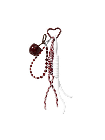 Keypus - Glitter Fruit Charm Woven Cord Decorative Keychain