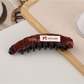 Beau - Textured Plaid Curved Ponytail Banana Clip