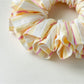 Gifty - Double Sided Pink Yellow Striped Scrunchies