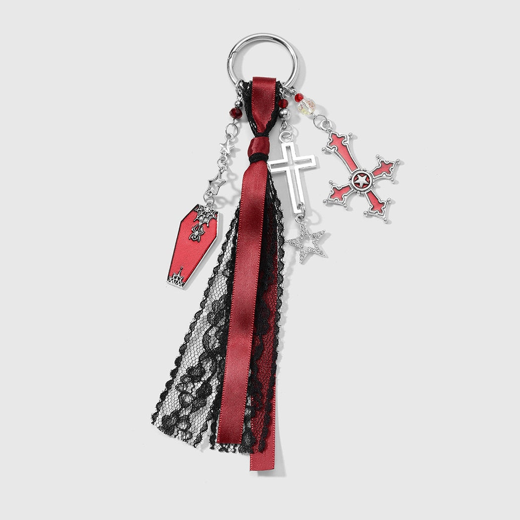 Keypus - Halloween Gothic Lace Bow Keychain