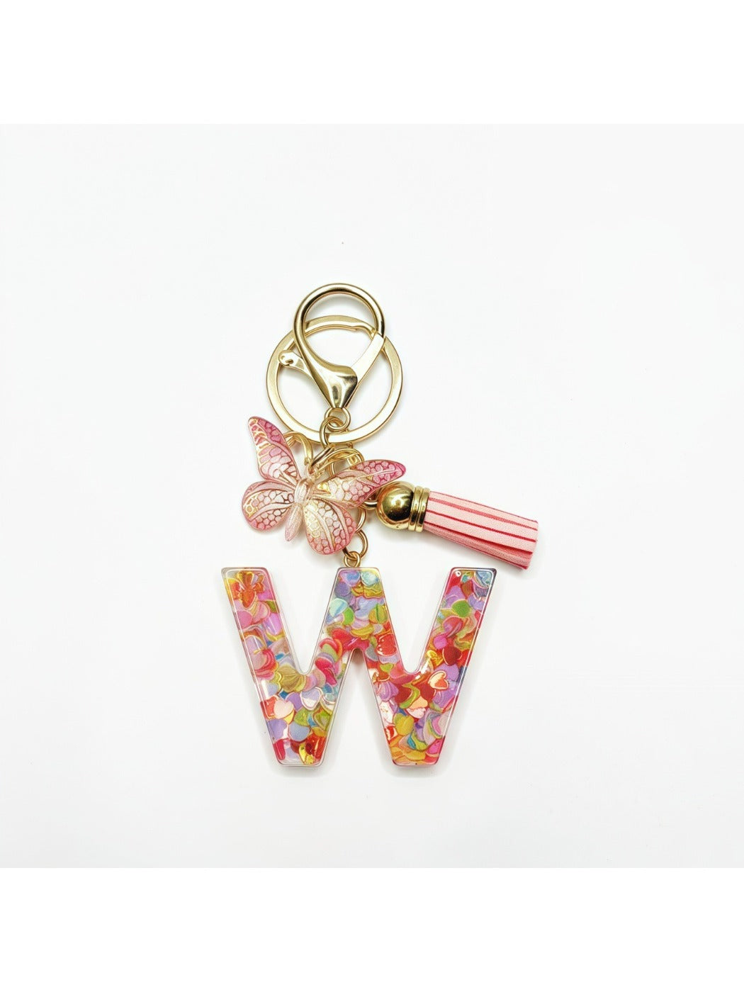 Keypus - Delicate Butterfly Letter Pendant Keychain