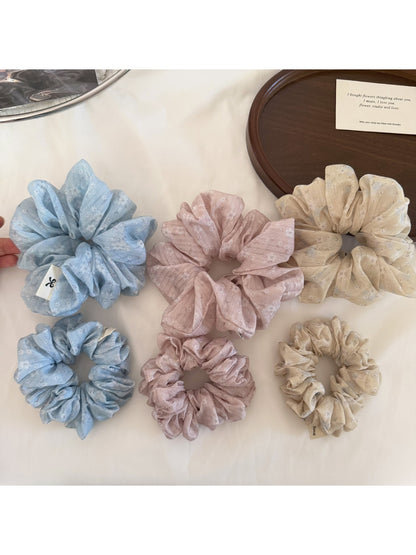 Gifty - Floral Print Polyester Ruffled Scrunchie