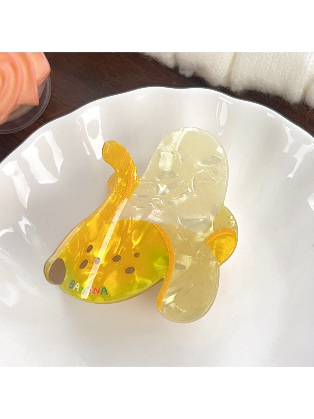 Beau fruit shaped hair claw clips packaged in a clear plastic box
